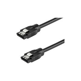 0.3 m Round SATA Cable - Latching Connectors - 6Gbs SATA Cord - SATA Hard Drive Power Cable - Lifetime Warranty (SATRD30CM)