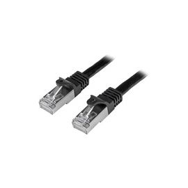 0.5m Cat6 Patch Cable - Shielded (SFTP) Snagless Gigabit Network Patch Cable - Black