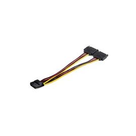 Dual SATA to LP4 Power Doubler Cable Adapter, SATA to 4 Pin LP4 Internal PC Peripheral Power Supply Connector, 9 Amps/108W