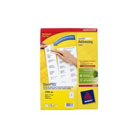 Avery Jam-Free Laser Label 63.5x72mm 12 per Sheet White Pack of 250 L7164-250 (FSC)