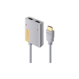 ALOGIC 2 Port Portable HDMI 2.0 4K Splitter with in built 50cm HDMI Cable