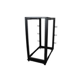 25U Adjustable Depth Open Frame 4 Post Server Rack w/ Casters / Levelers and Cable Management Hooks