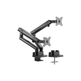 DUAL MONITOR ARTICULATING MNT BLK CLAMP GROMMET TWO MNTRS 32IN