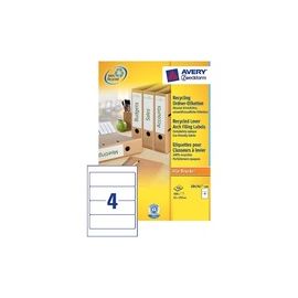 Avery Filing Label Recycled 4 Per Sheet 192x61mm Ref LR4761-100 [400 Labels]