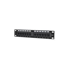 10IN CAT6 PATCH PANEL 1U 12 PORT UNSHIELDED BLACK