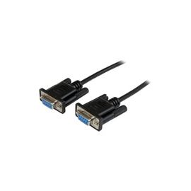 1m Black DB9 RS232 Serial Null Modem Cable F/F