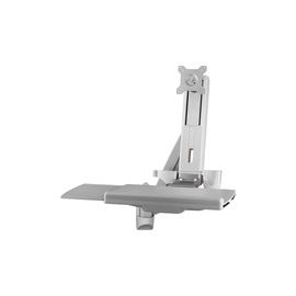Sit Stand Combo Workstation Wall Mount. This Amer wall mount system provides a simple way to mount a keyboard, monitor and mouse creating a sit stand combo workstation. Features include up down left & right movement. Fold up keyboard tray. Display can be