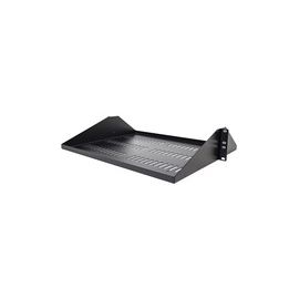 2U Vented Server Rack Cabinet Shelf - Fixed 14" Deep Cantilever Rackmount Tray for 19" Data/AV/Network Enclosure w/Cage Nuts