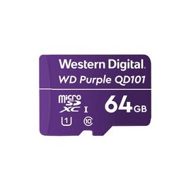 WD Purple SC QD101 WDD064G1P0C - Flash memory card - 64 GB - UHS-I U1 / Class10 - microSDXC UHS-I - purple