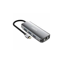 HUBEE 8 IN 1 : HUB USB-C WITH 3 USB-A/1 HDMI 4K/1 RJ45 / 2 CARD