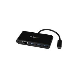 3-Port USB 3.0 Hub with Gigabit Ethernet and Power Delivery - USB Type C Hub with GbE and PD 2.0 - Powered USB Hub