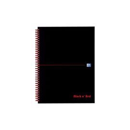 Black n Red Wirebound Notebook A4 140 Pages Ruled Quadrille 846350102