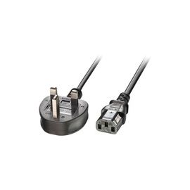 Lindy 0.2m UK 3 Pin Plug To IEC C13 Mains Power Cable. Black