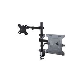 MONITOR ARM WITH LAPTOP TRAY, ADJUSTABLE