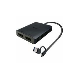 I-TEC USB-A/C 2X DP ADAPTER DUAL 4K DP VIDEO ADAPTER