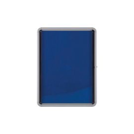 Nobo Noticeboard for Interior Glazed Case Lockable Fabric 9xA4 W792xD77xH1040mm Ref 1902556