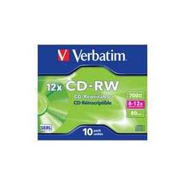 VERBATIM Boite de 10 CD-RW 80mn high speed
