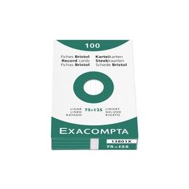 Exacompta Record Cards Lined 75x125mm White 13801X (PK125)