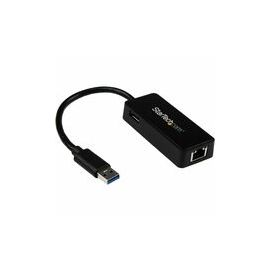 StarTech.com USB 3 Gigabit Ethernet Adapter NIC w/ USB Port - Black