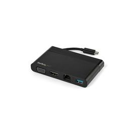 USB C Multiport Adapter with HDMI and VGA - Mac / Windows / Chrome - 4K - 1x USB-A Port - GbE - USB-C Adapter - Hideaway Cable