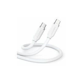 ELEMENTS SILICONE 5A/240W USB2 USB-C TO C MALE CABLE WHITE 2M