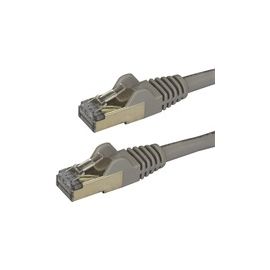2m Gray Cat6a Ethernet Cable - Shielded (STP) - Cat6a Patch Cable - Cat6a Network Cable - Cat 6a