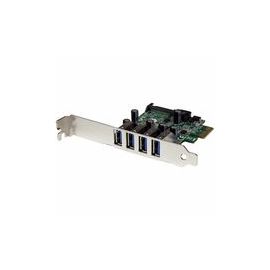 4 Port PCI Express PCIe SuperSpeed USB 3.0 Controller Card Adapter with SATA Power - Low Profile
