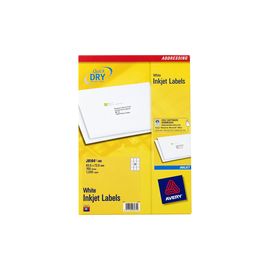 Avery QuickDRY Inkjet Label 63.5x72mm 12 per Sheet 12TV Pack of 100 White J8164-100